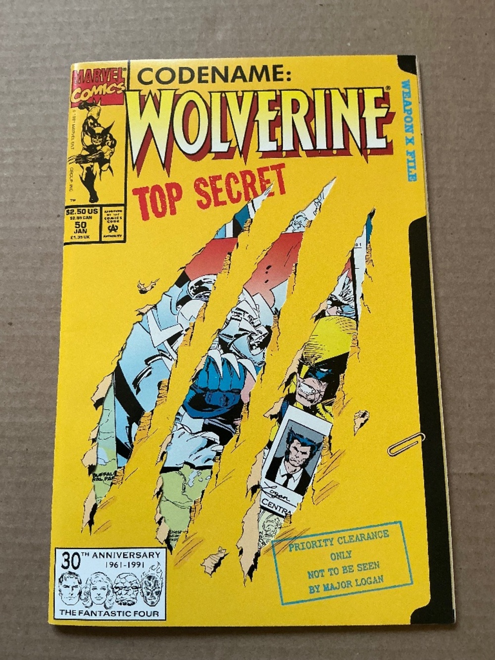 Wolverine #50 Marvel Comics 1992 Weapon X File Top Secret